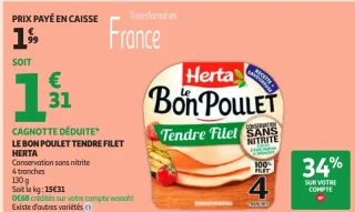 Le Bon Poulet Tendre Filet Herta
