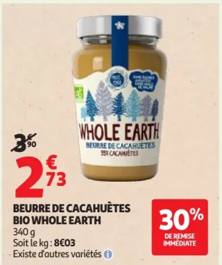 Beurre de cacahuètes Bio Whole Earth