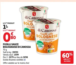 Fusilli Sauce Bolognaise di Canossa