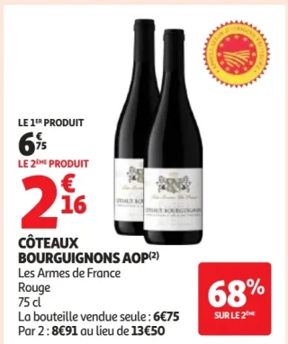 Côteaux Bourguignons AOP Les Armes de France Rouge