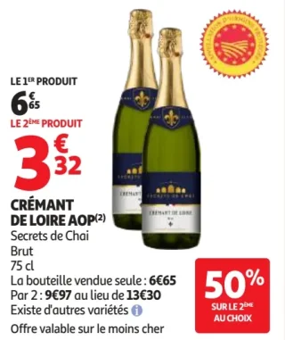 Crémant de Loire AOP Secrets de Chai Brut