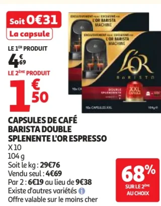 Capsules de café Barista Double Splendente L'Or Espresso