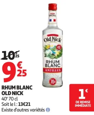 Rhum blanc Old Nick