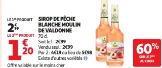 Sirop de pêche blanche Moulin de Valdonne