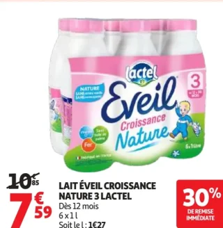 Lait éveil croissance nature 3 Lactel