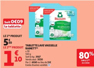 Tablettes lave vaisselle Rainett Bicarbonate