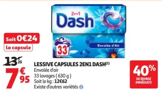 Lessive Capsules 2en1 Dash Envolée d'air