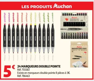 24 MARQUEURS DOUBLE POINTE