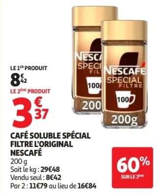 Café soluble spécial filtre l'original Nescafé