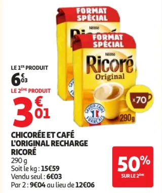 Chicorée et café l'original recharge Ricoré