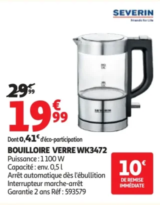 Bouilloire Verre WK3472 Severin