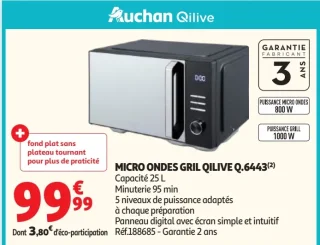 Auchan Qilive MICRO ONDES GRIL Q.6443