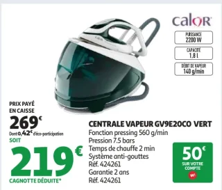 Calor CENTRALE VAPEUR GV9E20CO VERT