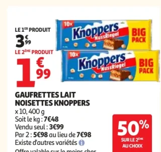Gaufrettes Lait Noisettes Knoppers