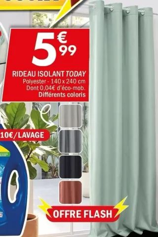 Rideau isolant Today Polyester 140 x 240 cm