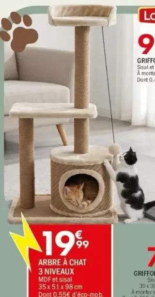 Arbre à chat 3 niveaux