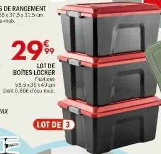 Lot de boîtes locker (Lot de 3)