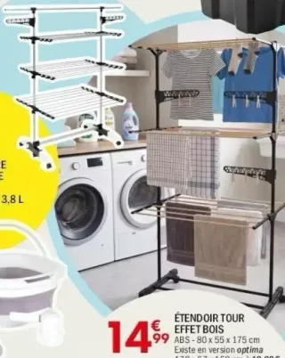 Étendoir tour effet bois