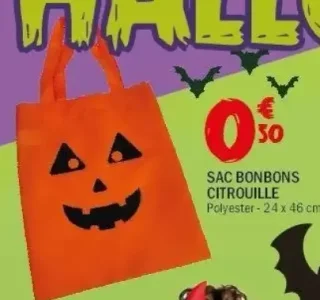 Sac bonbons citrouille