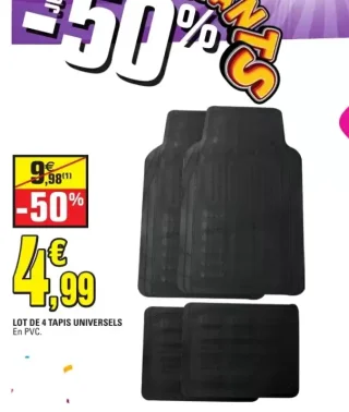 LOT DE 4 TAPIS UNIVERSELS En PVC.