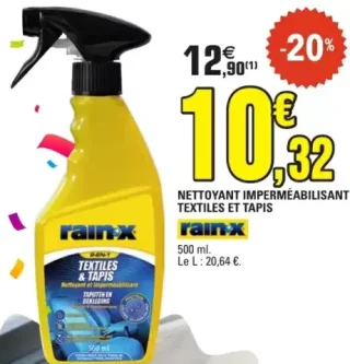 NETTOYANT IMPERMÉABILISANT TEXTILES ET TAPIS Rain-X