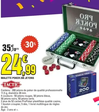 Malette Poker 200 Jetons Tactic