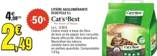 Litière agglomérante Ecocycle 5 L Cat's Best