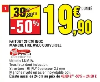 Faitout 20 cm inox Pradel Excellence Gamme LUMIA