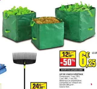 Lot de 3 sacs à végétaux