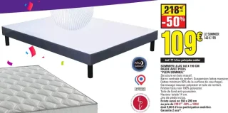 Sommier Lilas 140 X 190 CM Rigide Avec Pieds "Plein Sommeil"