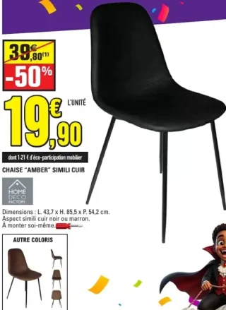 Chaise 'Amber' simili cuir