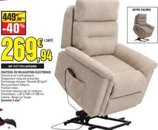 Fauteuil de relaxation électrique