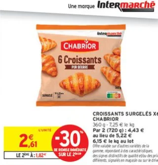 Croissants Surgelés X6 Chabrior