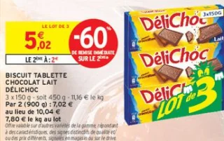 Biscuit Tablette Chocolat Lait Délichoc
