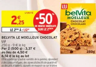 Belvita Le Moelleux Chocolat LU