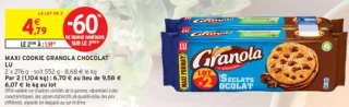 Maxi Cookie Granola Chocolat LU
