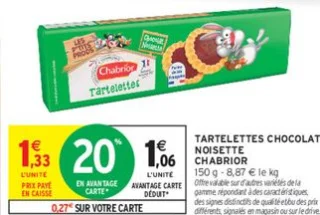 Tartelettes Chocolat Noisette Chabrior