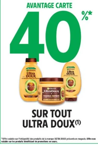 Gamme de soins capillaires et corps Garnier Ultra Doux