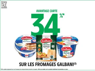 34% en avantage carte sur les fromage Galbani