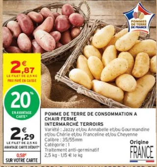 POMME DE TERRE DE CONSOMMATION A CHAIR FERME INTERMARCHÉ TERROIRS