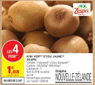 KIWI VERT ET/OU JAUNE ZESPRI