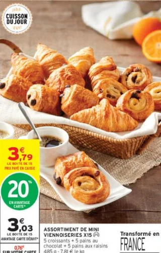 Assortiment de mini viennoiseries x15