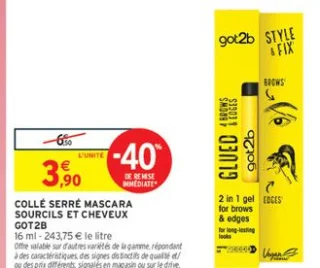 COLLÉ SERRÉ MASCARA SOURCILS ET CHEVEUX GOT2B