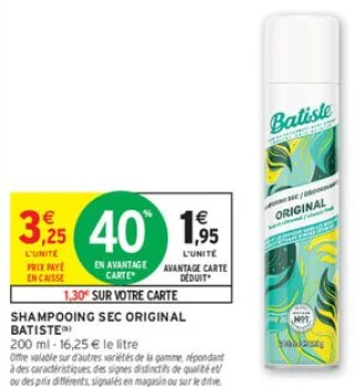 SHAMPOOING SEC ORIGINAL BATISTE