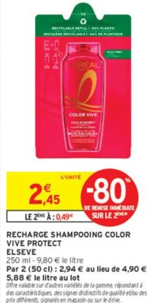 RECHARGE SHAMPOOING COLOR VIVE PROTECT ELSEVE