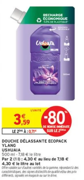 DOUCHE DÉLASSANTE ECOPACK YLANG USHUAIA