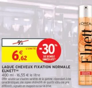 Laque cheveux fixation normale Elnett L'Oréal