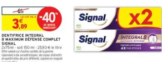 Dentifrice Integral 8 Maximum Défense Complet Signal