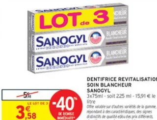 Dentifrice Revitalisation Soin Blancheur Sanogyl