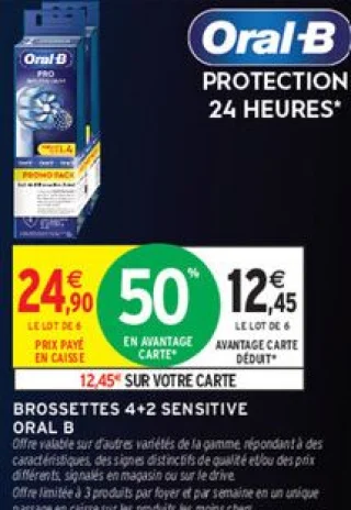Brossettes 4+2 Sensitive Oral-B